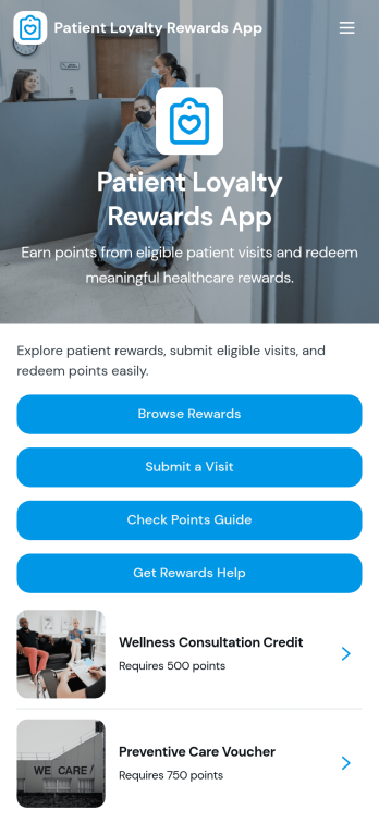 Patient Loyalty Rewards App Template
