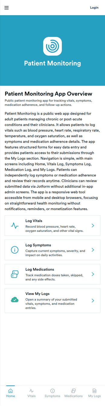 Patient Monitoring App Template