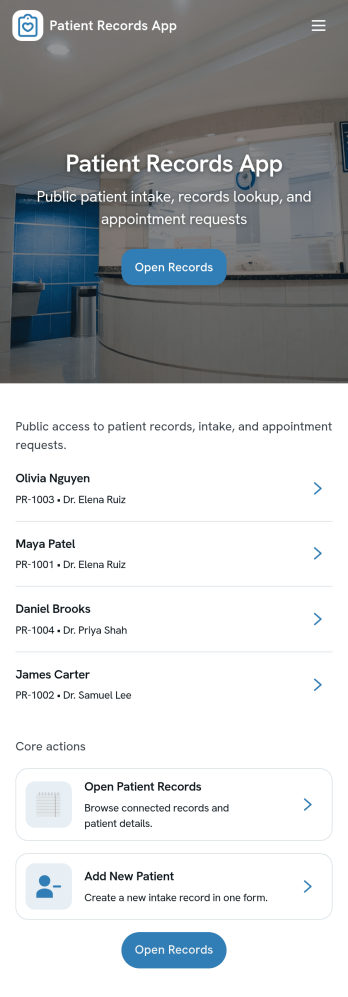 Patient Records App Template
