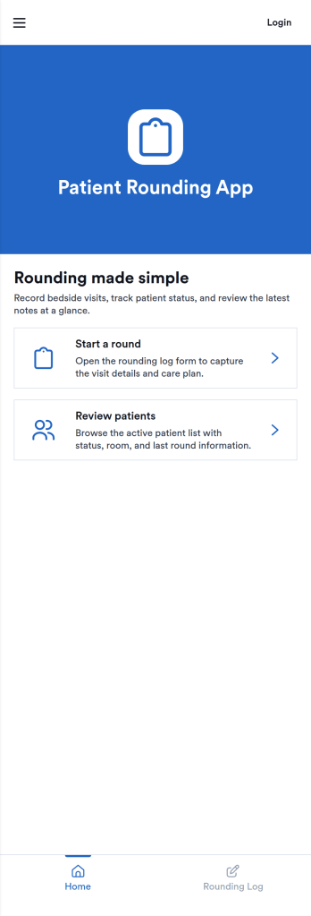 Patient Rounding App Template