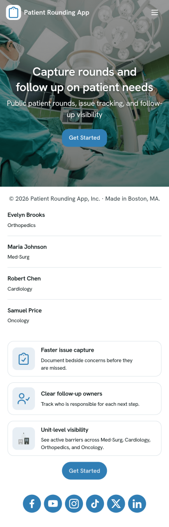 Patient Rounding App Template