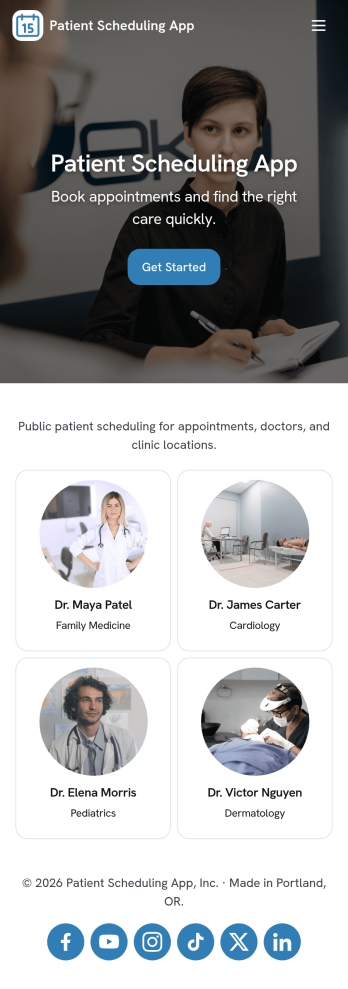 Patient Scheduling App Template