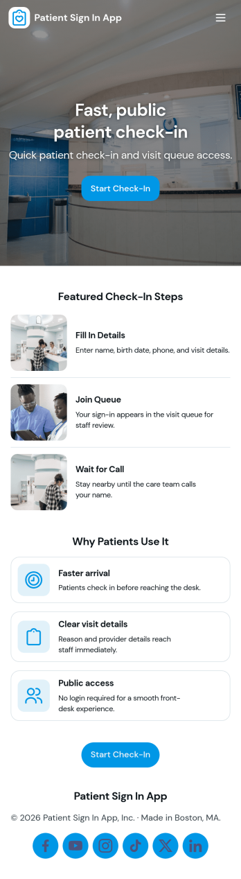 Patient Sign In App Template