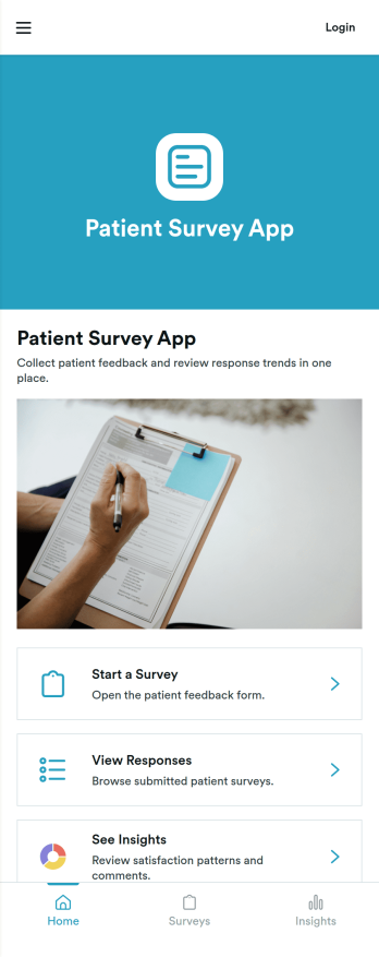 Patient Survey App Template