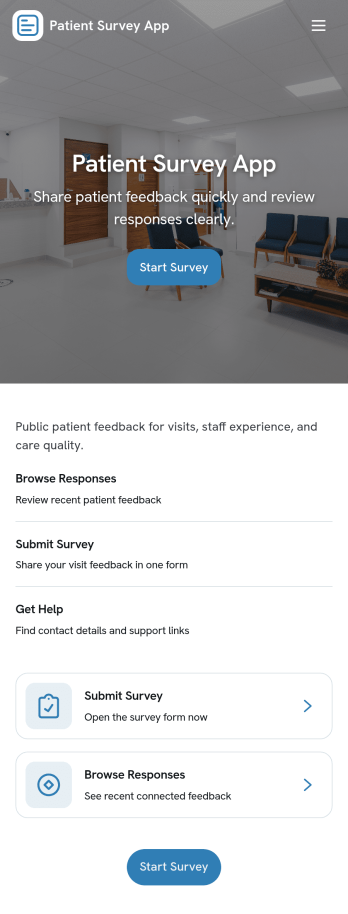 Patient Survey App Template