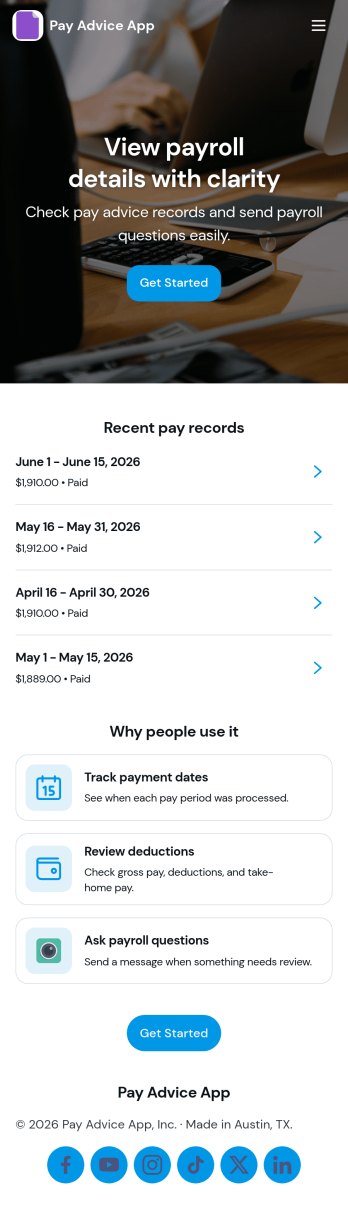 Pay Advice App Template