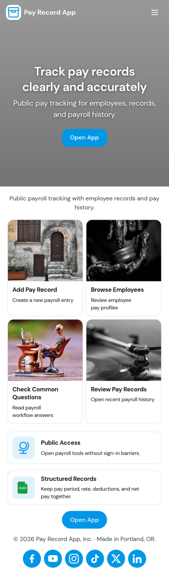 Pay Record App Template