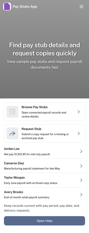 Pay Stubs App Template