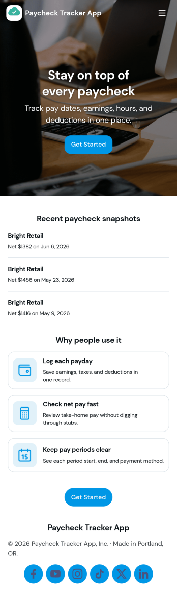 Paycheck Tracker App Template