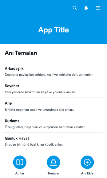 Paylaşımlı Anı Günlüğü Uygulama Șablonu