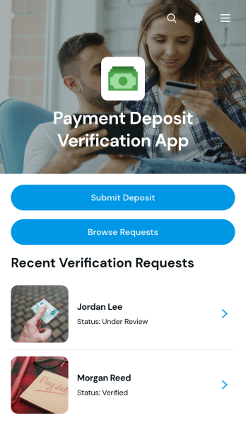 Payment Deposit Verification App Template