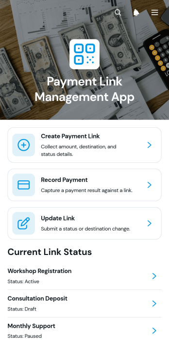 Payment Link Management App Template