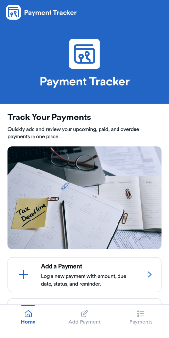 Payment Tracker App Template