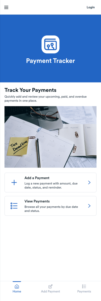 Payment Tracker App Template
