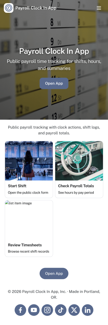 Payroll Clock In App Template