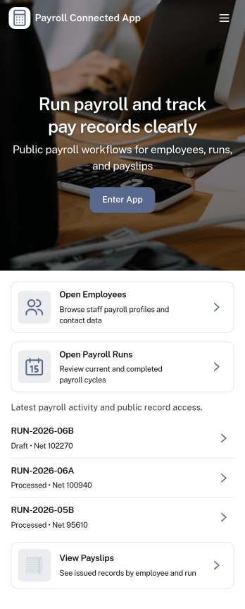 Payroll Connected App Template