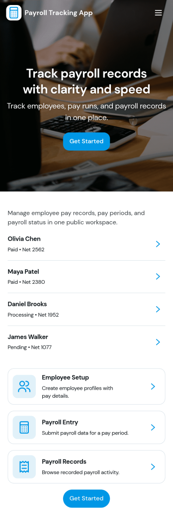Payroll Tracking App Template