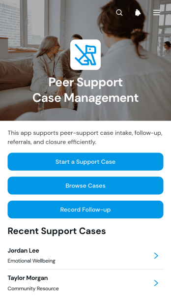 Peer Support Case Management App Template