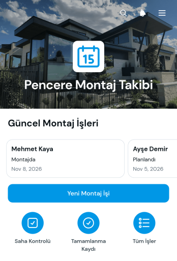 Pencere Montaj Takip Uygulama Șablonu