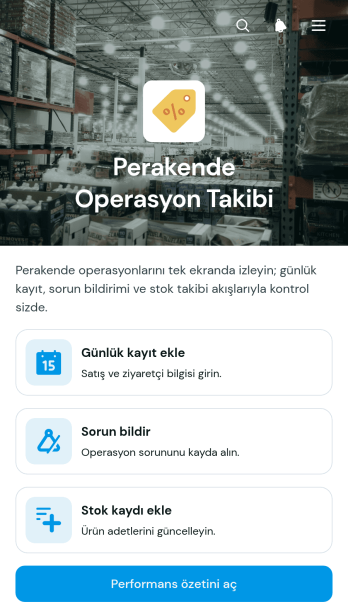 Perakende Operasyonları Takip Uygulama Șablonu