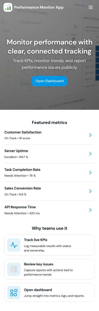 Performance Monitor App Template
