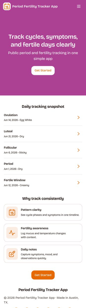 Period Fertility Tracker App Template