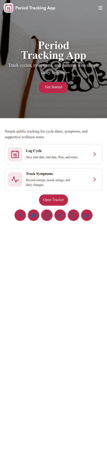 Period Tracking App Template