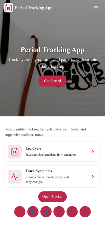 Period Tracking App Template