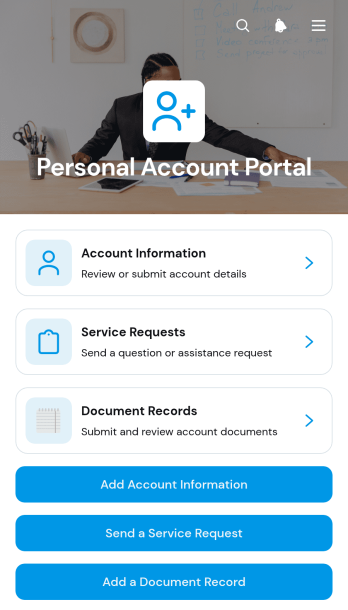 Personal Account Portal App Template