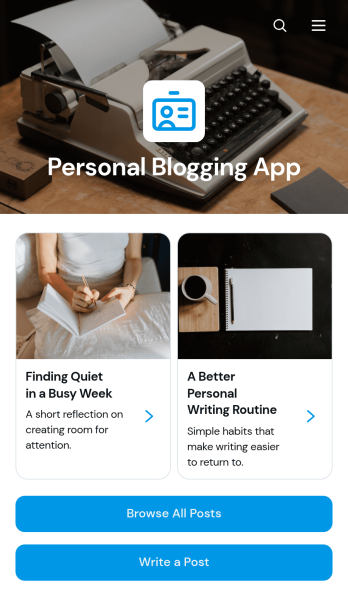 Personal Blogging App Template