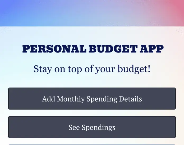 Personal Budget App