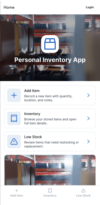 Personal Inventory App Template