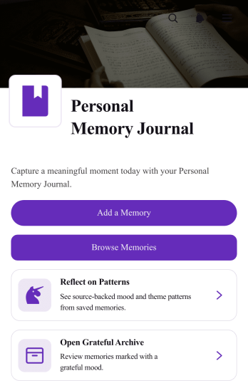 Personal Memory Journal App Template