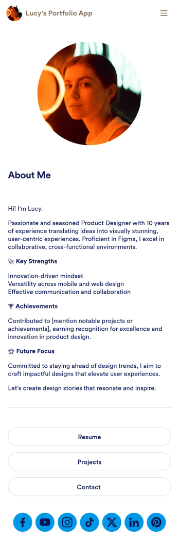 Personal Portfolio App Template