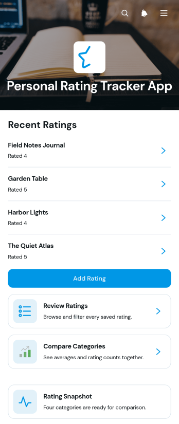 Personal Rating Tracker App Template