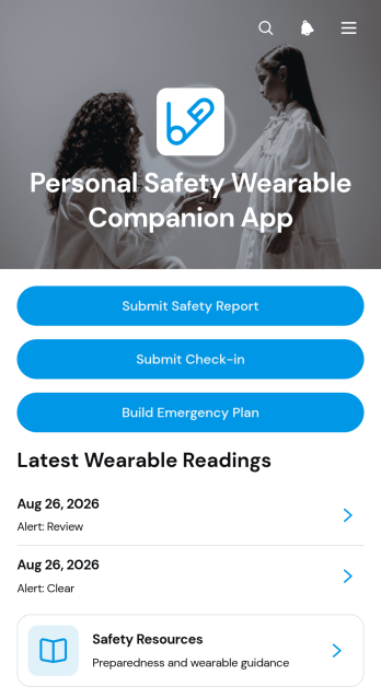 Personal Safety Wearable Companion App Template