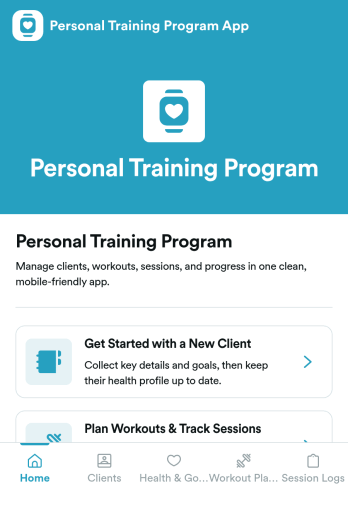 Personal Training Program App Template
