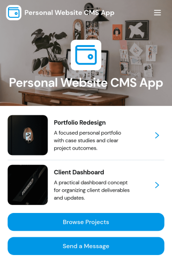 Personal Website CMS App Template