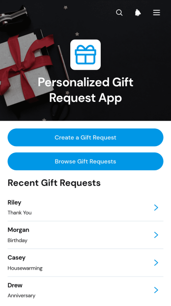 Personalized Gift Request App Template