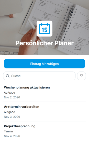 Persönliche Planer-App