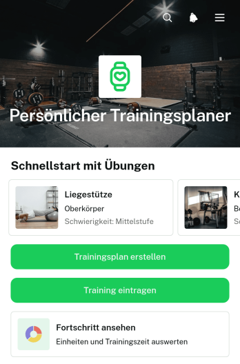 Persönliche Trainingsplaner-App
