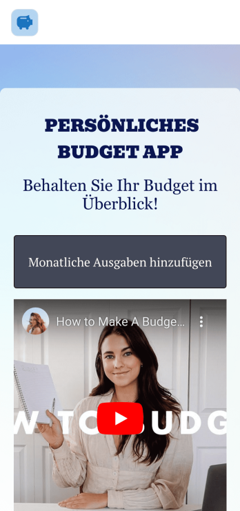 Persönliches Budget App Template