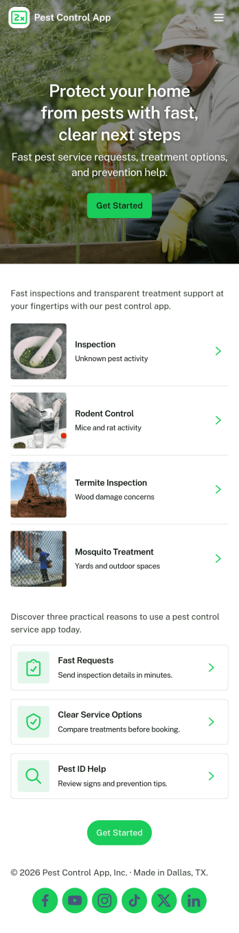 Pest Control App Template