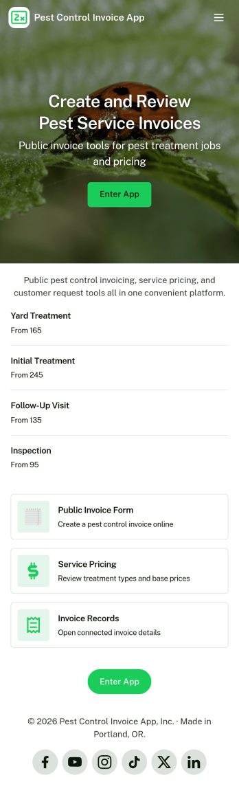Pest Control Invoice App Template