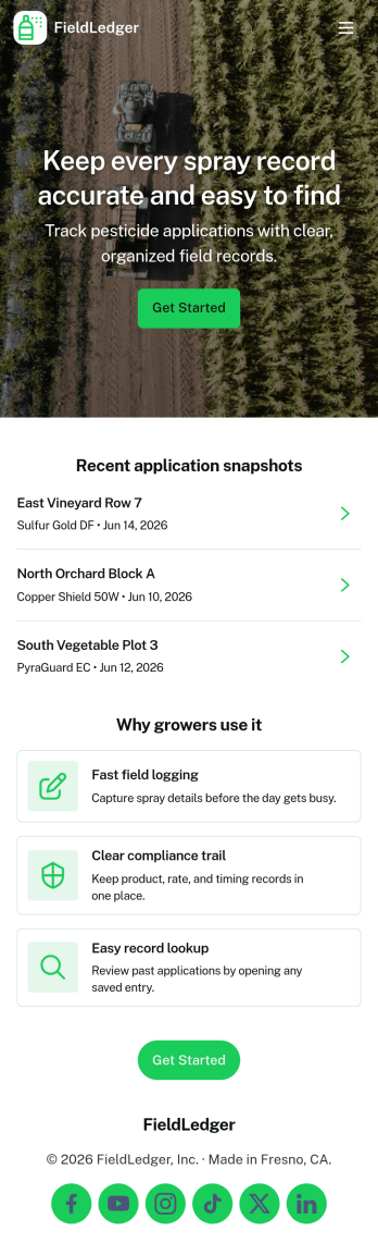Pesticide Record Keeping App Template