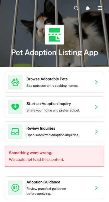 Pet Adoption Listing App Template