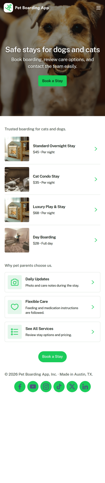 Pet Boarding App Template