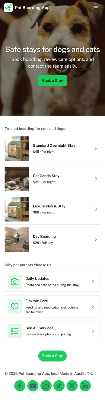 Pet Boarding App Template