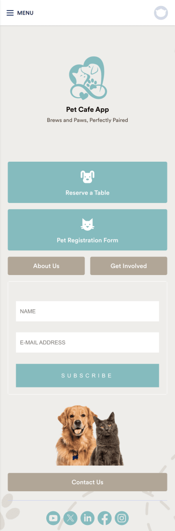 Pet Cafe App Template