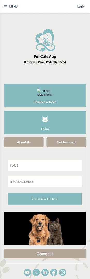 Pet Cafe App Template